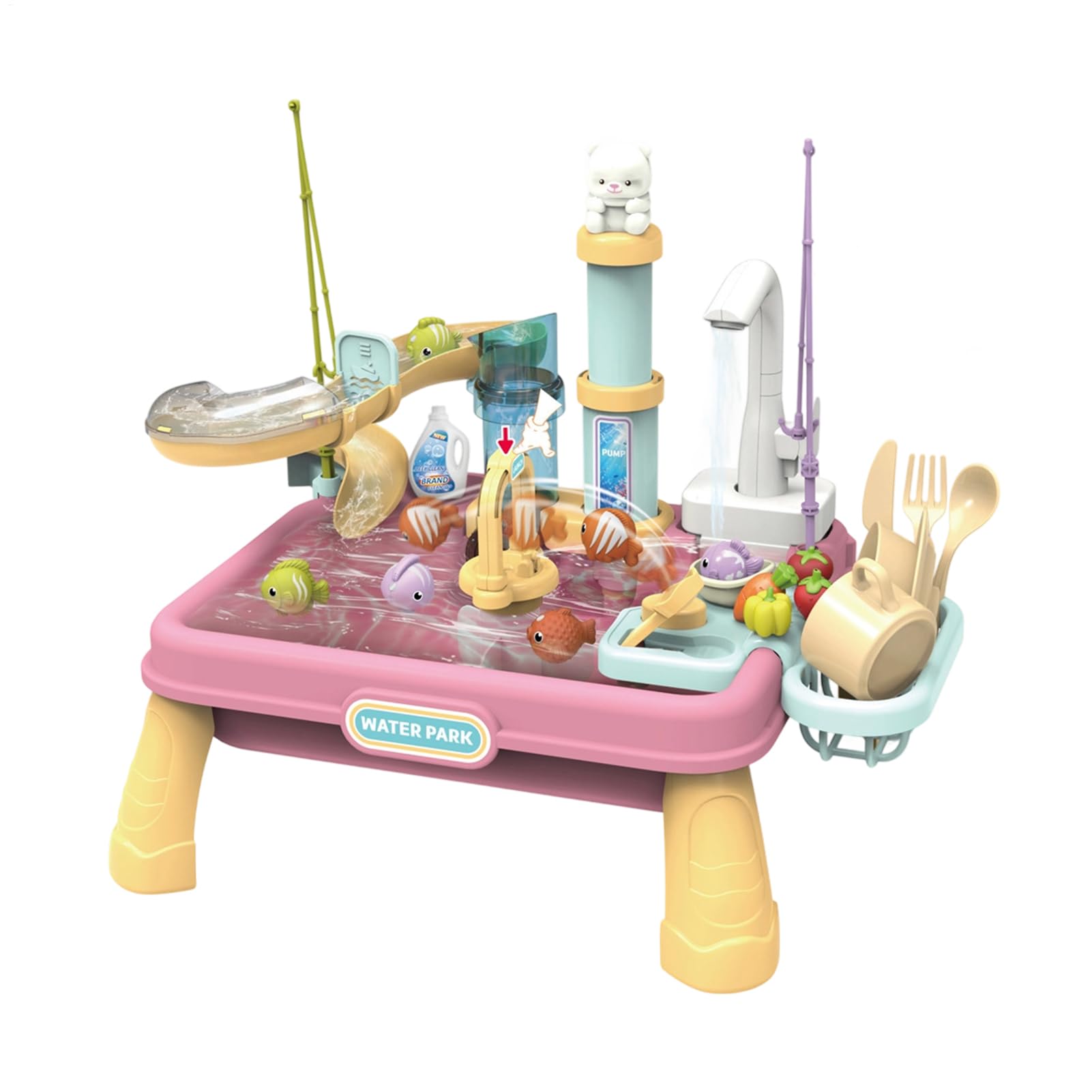 Juego de Juguetes de Mesa de Agua Juego,Mesa de Juego al Aire Libre para Actividades acuáticas | Interactivo para Exteriores
