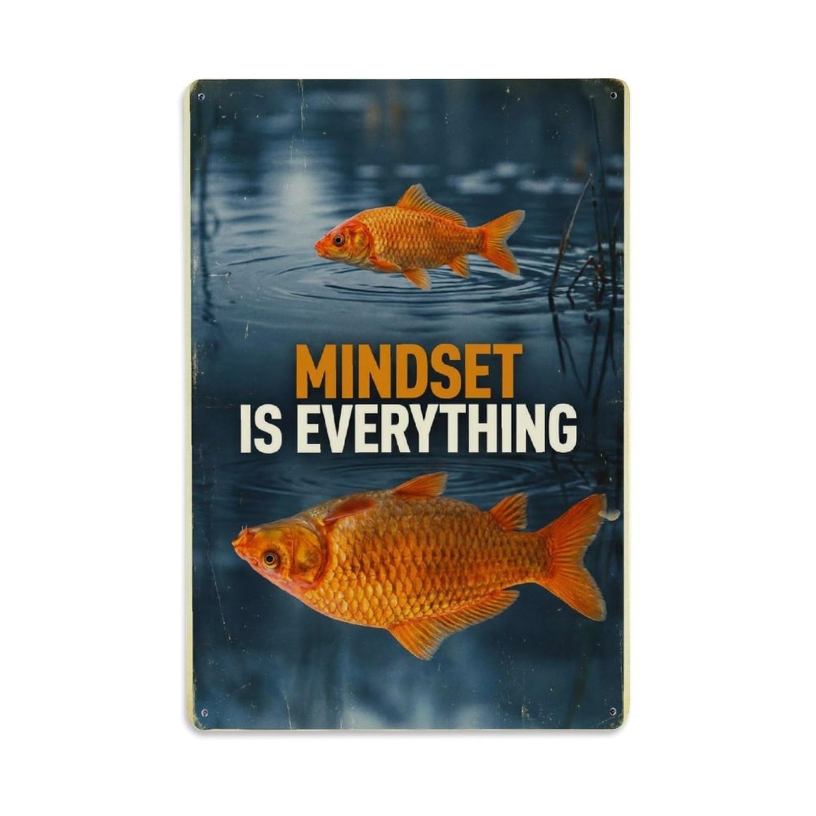 Metal Tin Sign Mindset Is Everything Carp Animal Motivation Quote