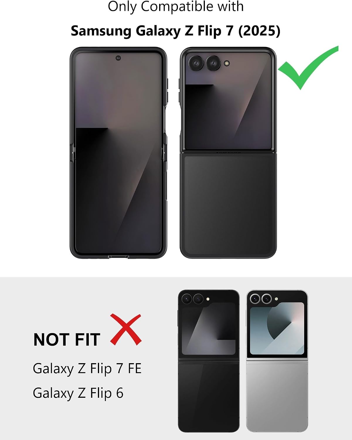 Cresee Case for Samsung Galaxy Z Flip 7 (2025) Phone Case Matte Translucent Hard Back + Soft TPU Bumper Shockproof Cover for Galaxy Z Flip7 - Black Frost