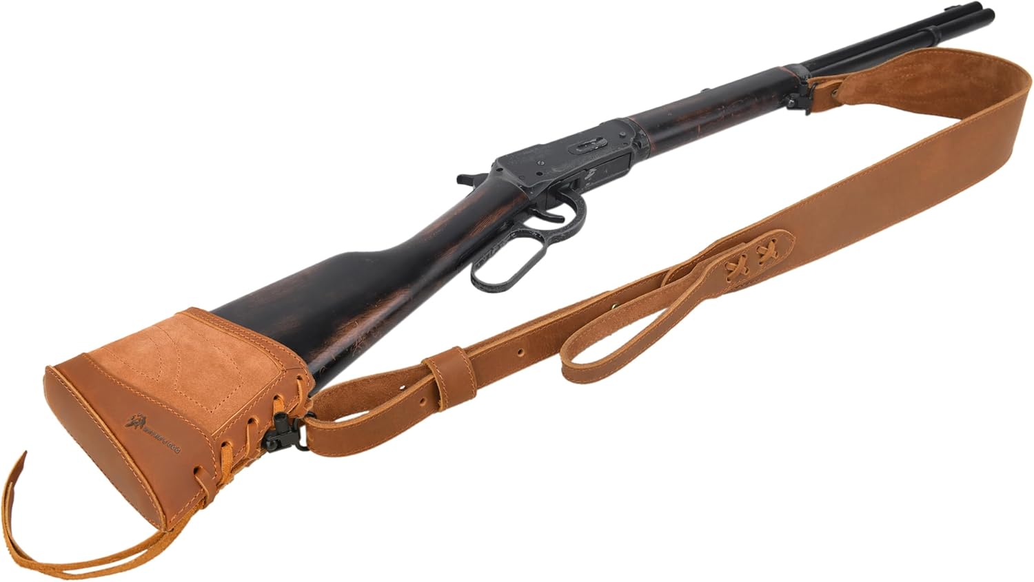 WAYNE'S DOG Slip On Recoil Pad with Sling, Leather Canvas Buttstock Extension Recoil Reduction Pad with Straps