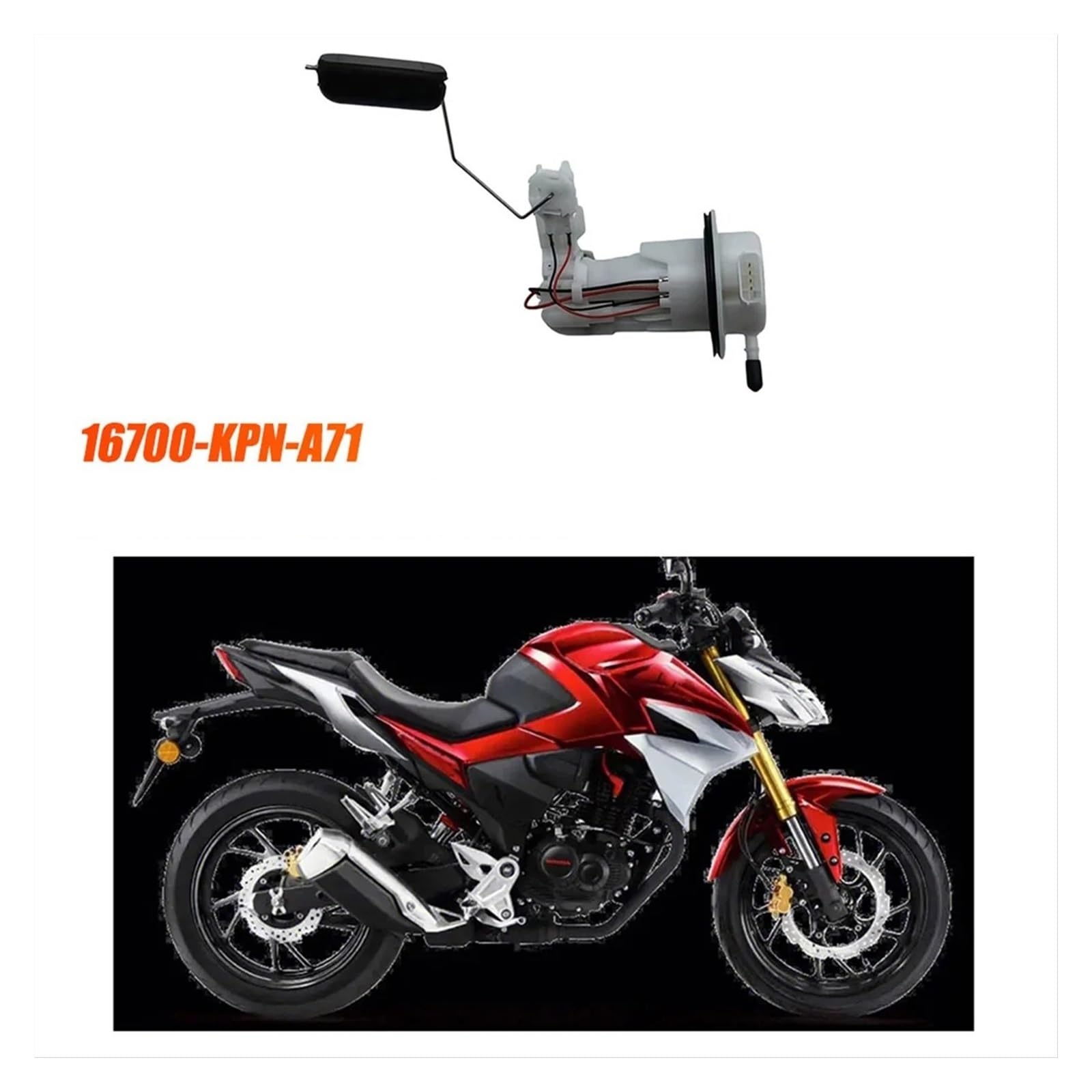 Bomba Gasolina para CB125F 2015-2019 CB190R para CBF190R para CBF190X Conjunto Bomba Gasolina Módulo Bomba Combustible Tanque Motocicleta 16700-KPN-A71 Combustible Bomba