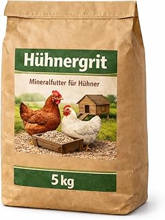 5 kg Muschelgrit Grit für Hühner, Natürlicher Futterkalk für Geflügel, Reich an Calcium, Mineralfutter, Ohne künstliche Zusätze Magenkiesel Hühnergrit Hühnerkiesel Muschelkalk Gritstein