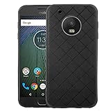 Phone Case for Motorola Moto G5 Plus Slim Soft Rubber Case,Shock Resistant Rugged Lightweight Flexible Anti-Slip Slim Fit Full Body Protective Rubber Phone Cover for MotoG5+ G 5 5th Gen Black