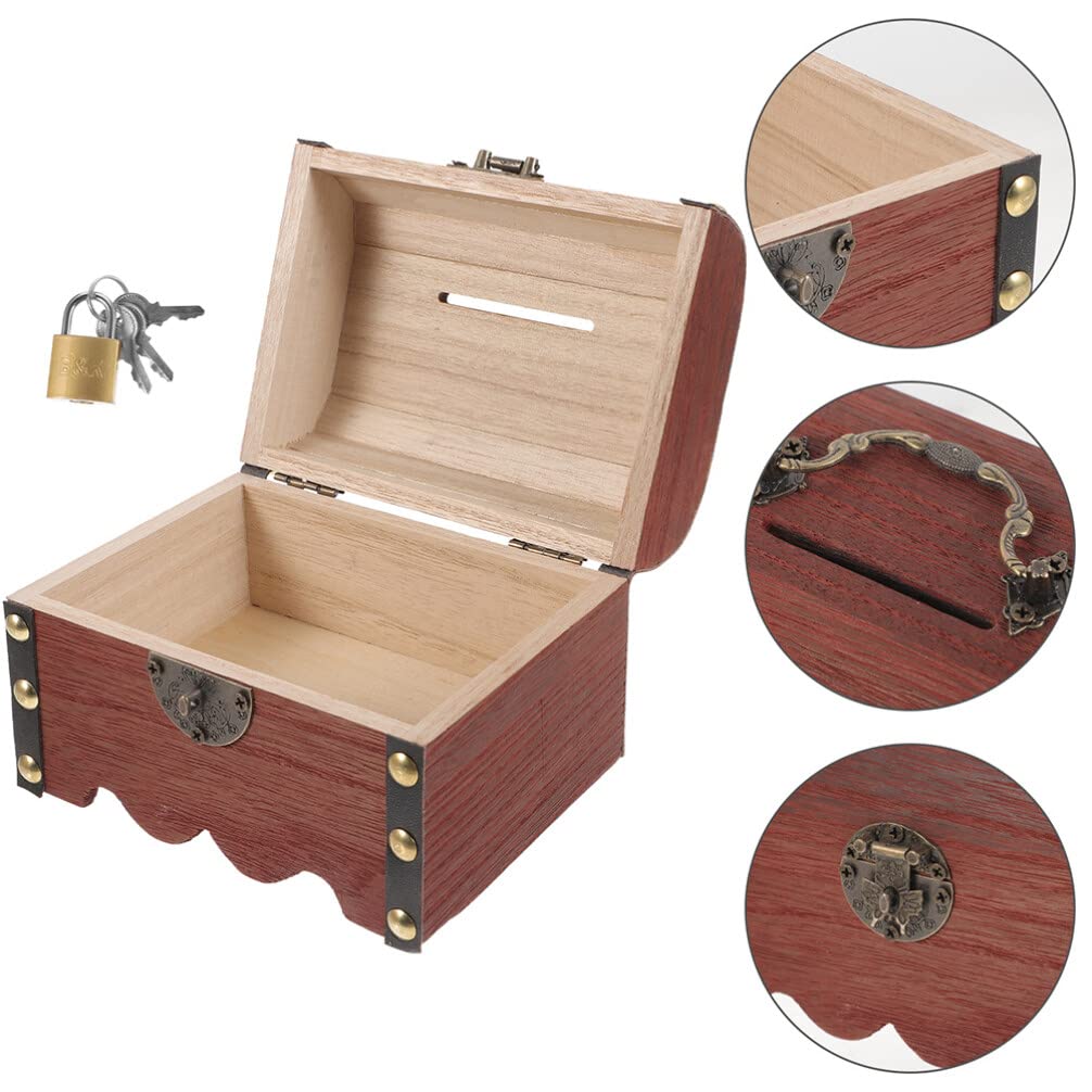 Angoily Caja De Dinero con Cerradura Cofre Antiguo Pequeño Cofre del Ahorrador De Dinero Caja De Juguete Hucha con Candado Planchar Envío Directo Caja De Recuerdos Niño