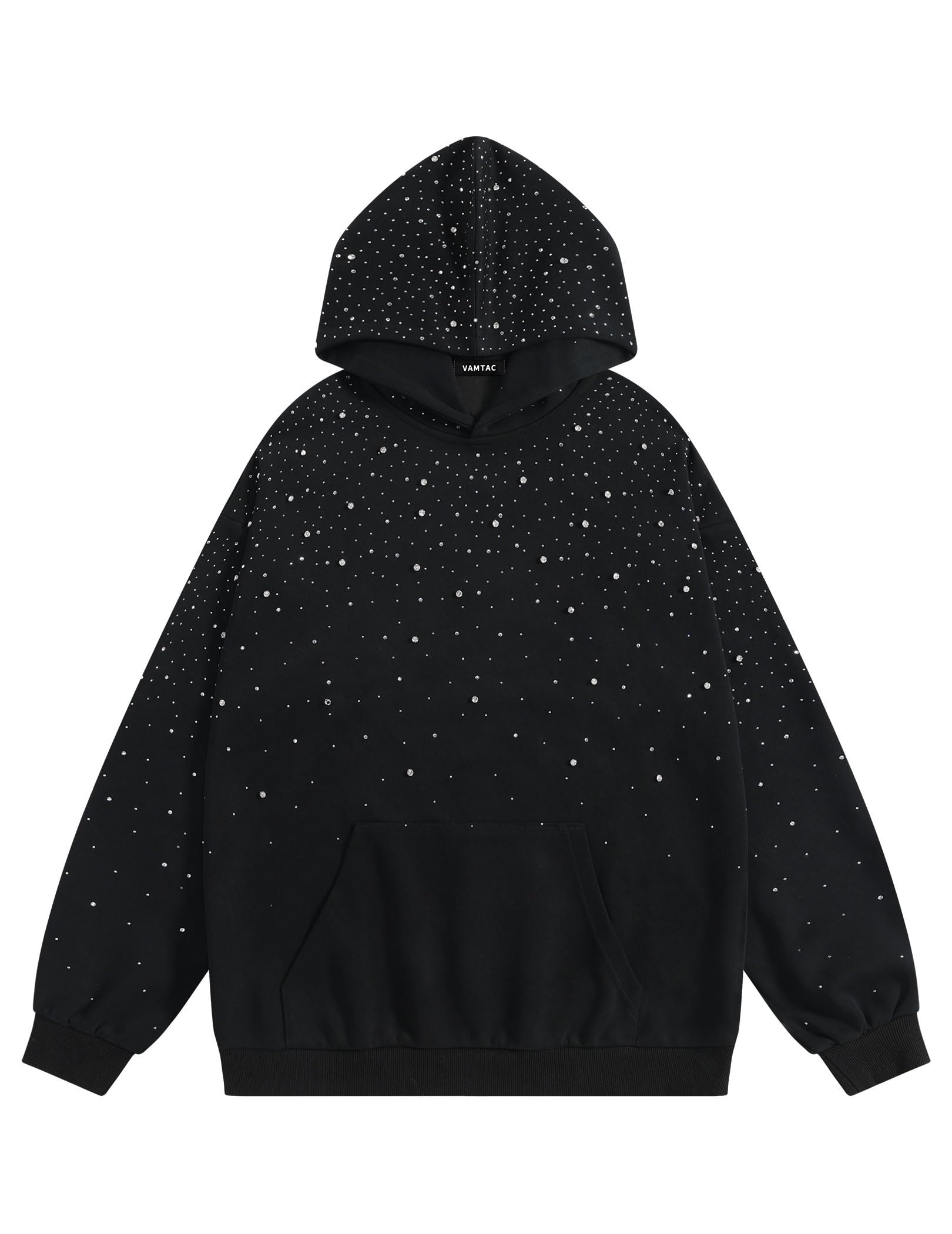 Vamtac Rhinestone Hoodies Men Oversized Hooded Sweatshirts Fashion Casual Hoodie Pullover Y2k Streetwear Tops