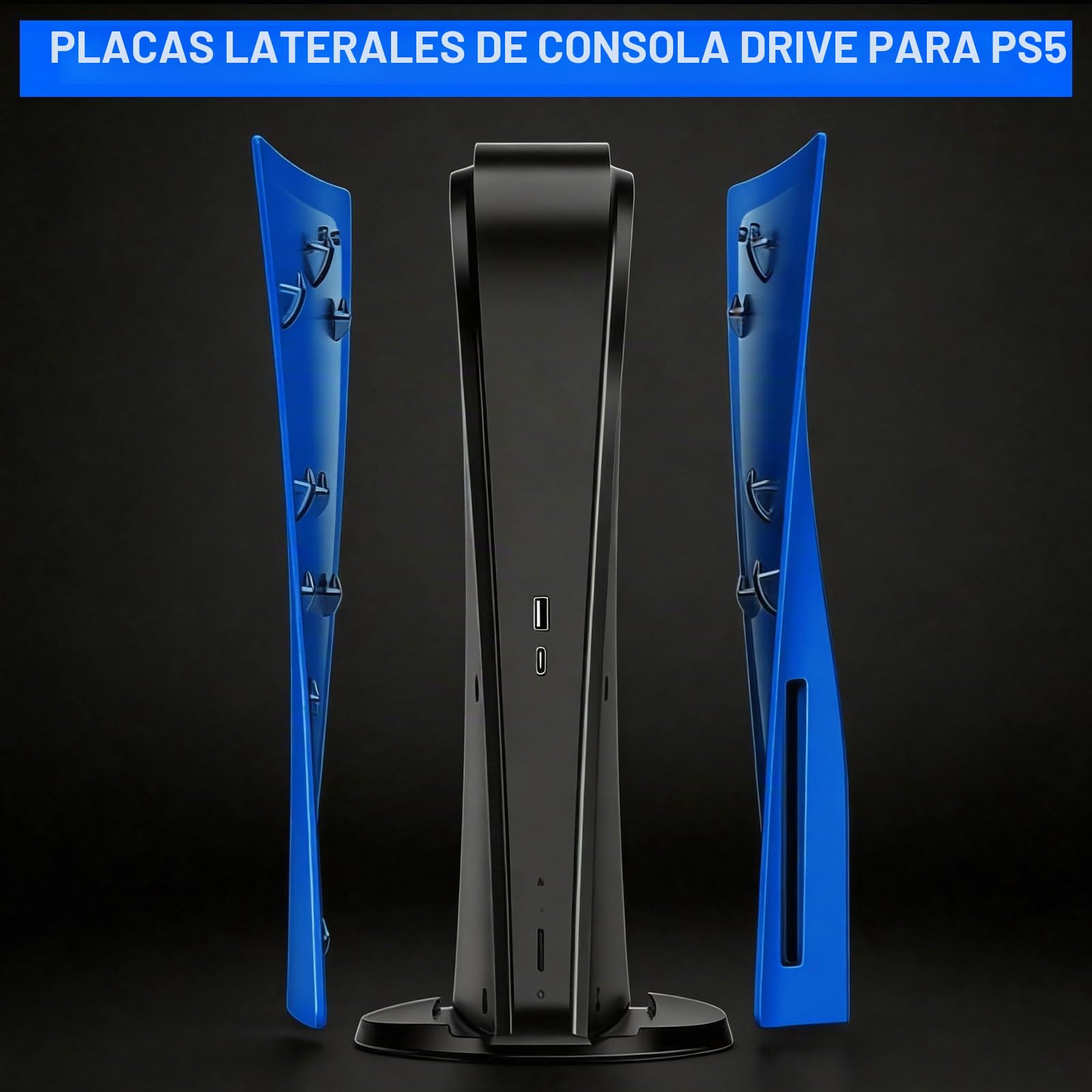ArVin - Carcasa para consola PS5, placa de repuesto para PS5, antiarañazos, a prueba de polvo, accesorios para juegos de profesión para Sony Playstation 5 Console Disc Edition (azul)