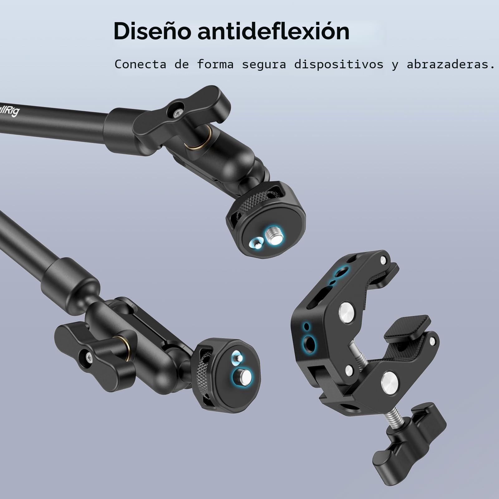 SMALLRIG Brazo Mágico de 22" con Abrazadera, Soporte para Teléfono Adjustable, Soporte Flexible para Cámara de Escritorio y Abrazadera, para Luz, Cámara Web, Micrófono, Cámara de Acción - 4766