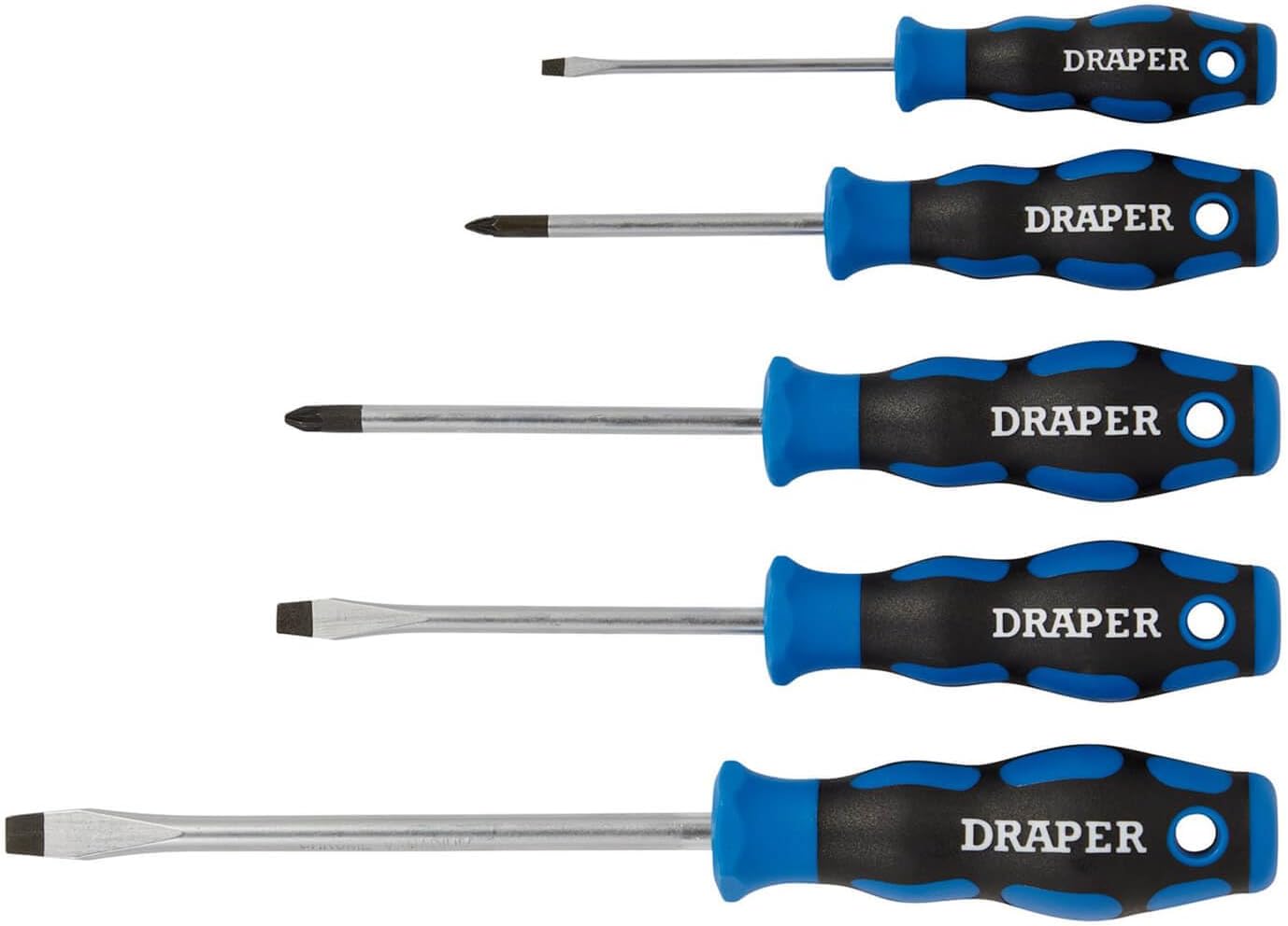 Draper 09783 5-Piece Soft-Grip Screwdriver Set