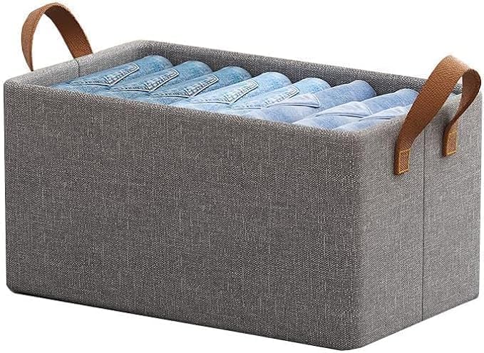 Foldable storage box for clothes Closet Storage Baskets Fabric Bin For Dresser Shelves Organize Grid Pattern Foldable Cloth Cube Drawers Divider Storage Box with Handles (PACK OF 1)