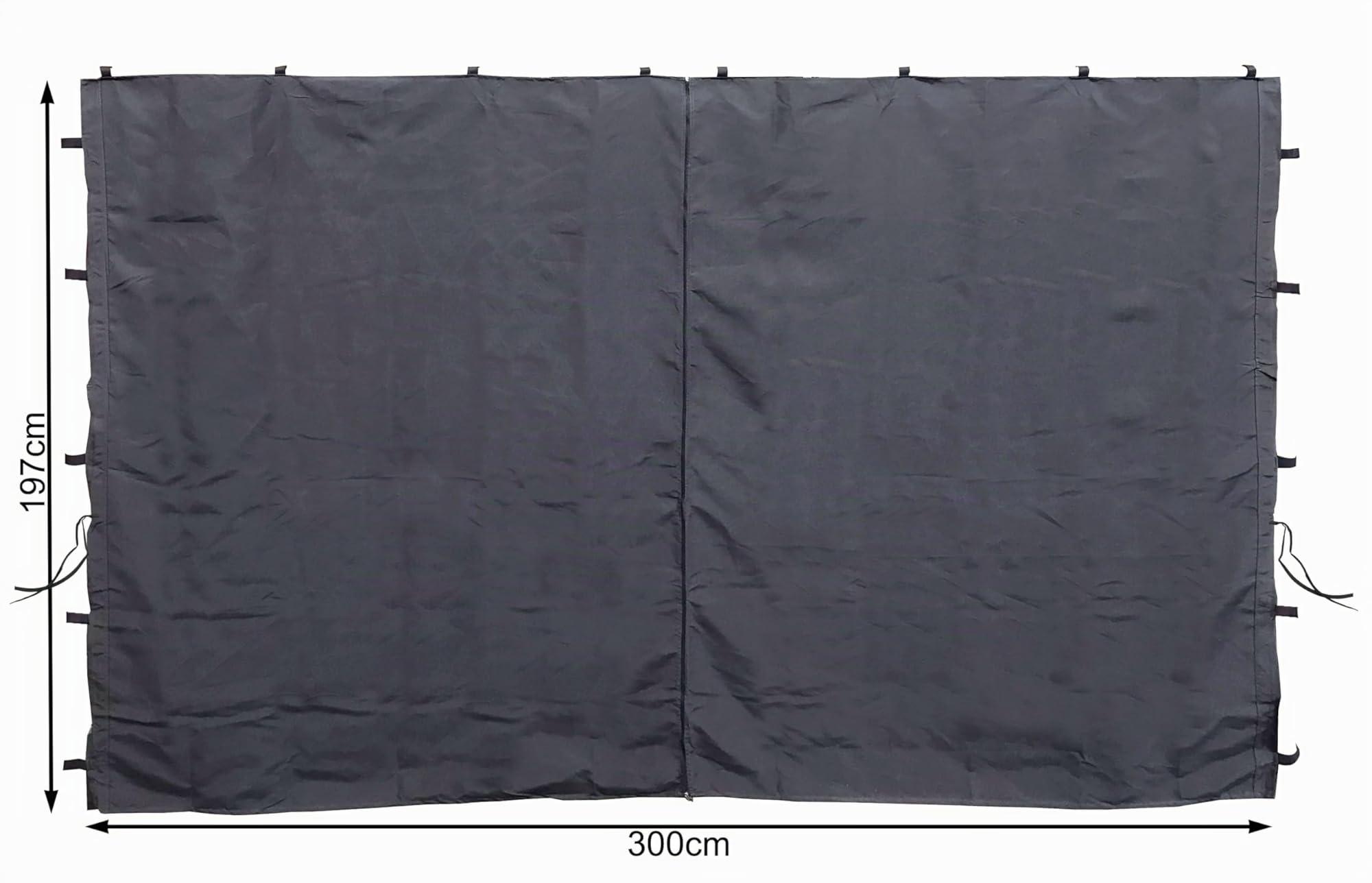 Quick Star 2 Panneaux latéraux avec Fermeture éclair 300x195cm pour Gazebo 3x3m Pavilion Sidewall Anthracite RAL 7012