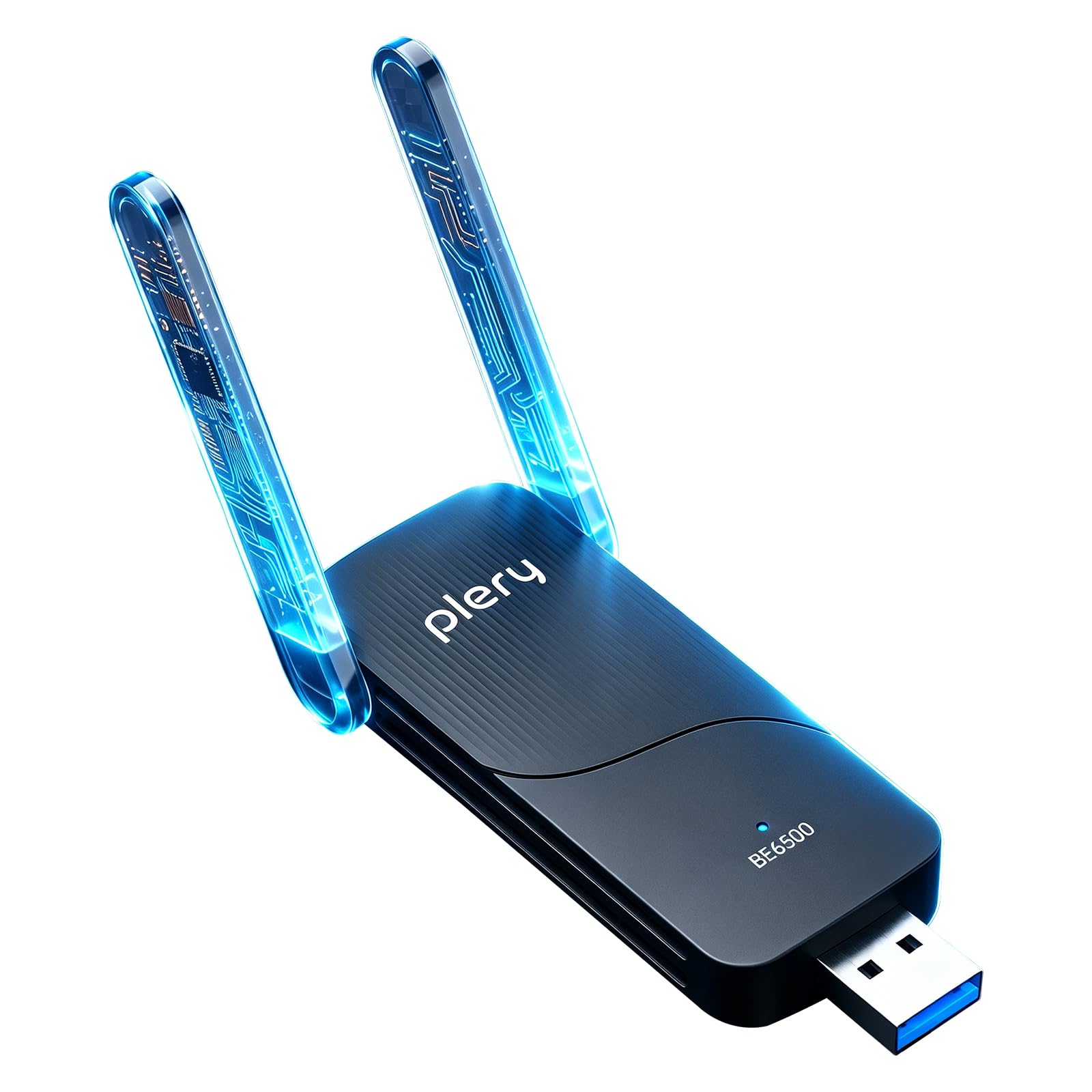 BE6500 Adaptador USB WiFi 7, adaptador de red inalámbrico de triple banda 6 GHz/5 GHz/2.4 GHz para PC de escritorio, portátil, antena Wi-Fi de latencia ultrabaja para juegos de PC, para Windows
