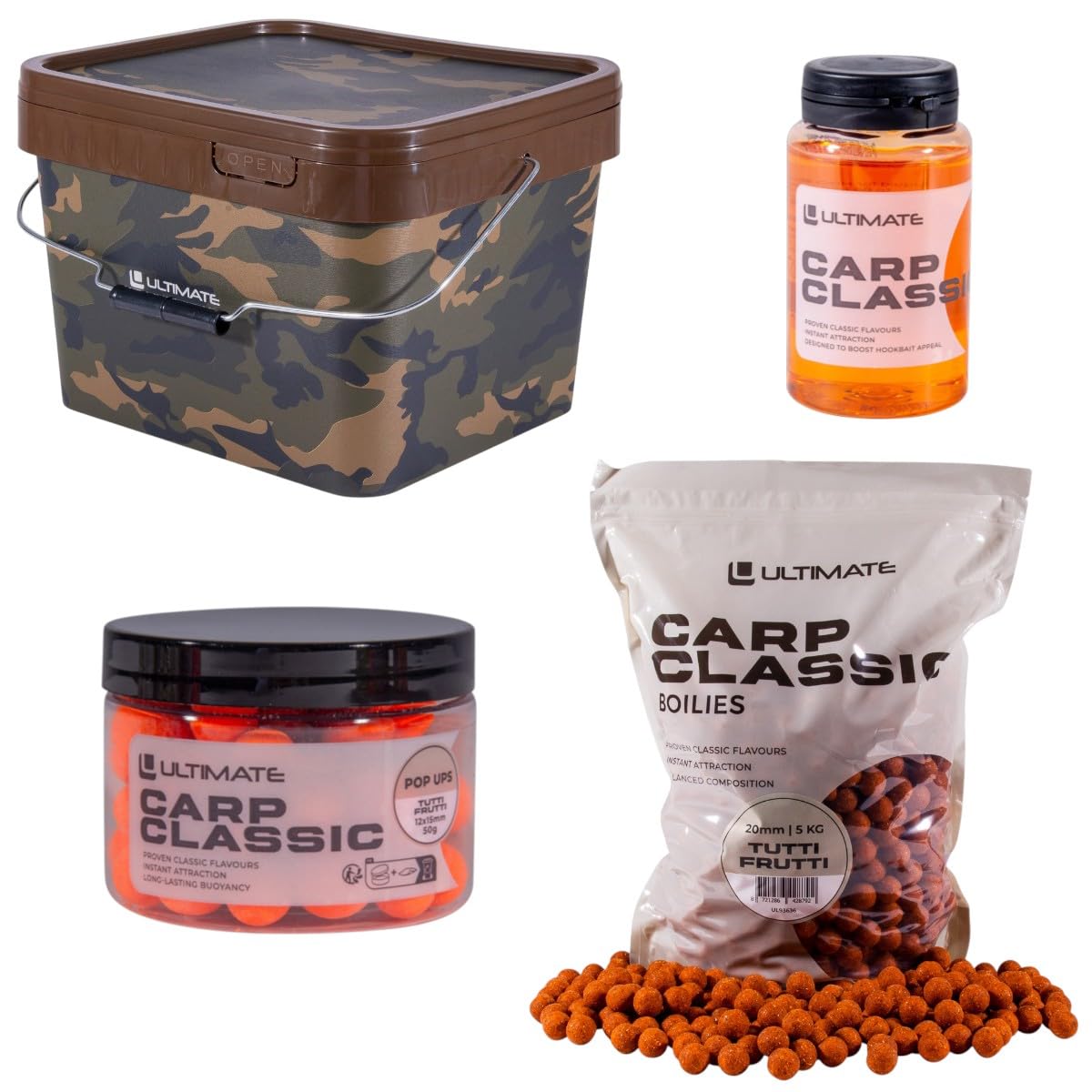 Ultimate Bucket Deal Carp Classic Tutti Frutti (inkl. 5kg Boilies) - Karpfenset