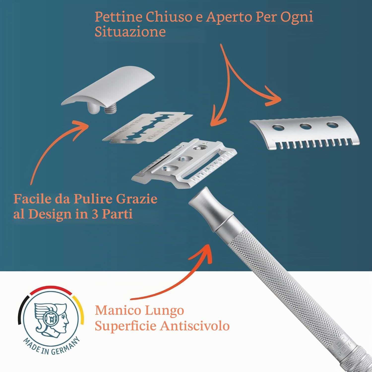Merkur rasoio di sicurezza 22C two combs