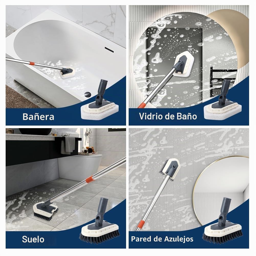 Mopa Triangular de Mango Largo 85“,Trapeador Limpieza Triangular Giratorio 360 Grados ,Microfibra para Limpieza de Pared para Paredes Pintadas, Ventanas, Suelos y Sustratos