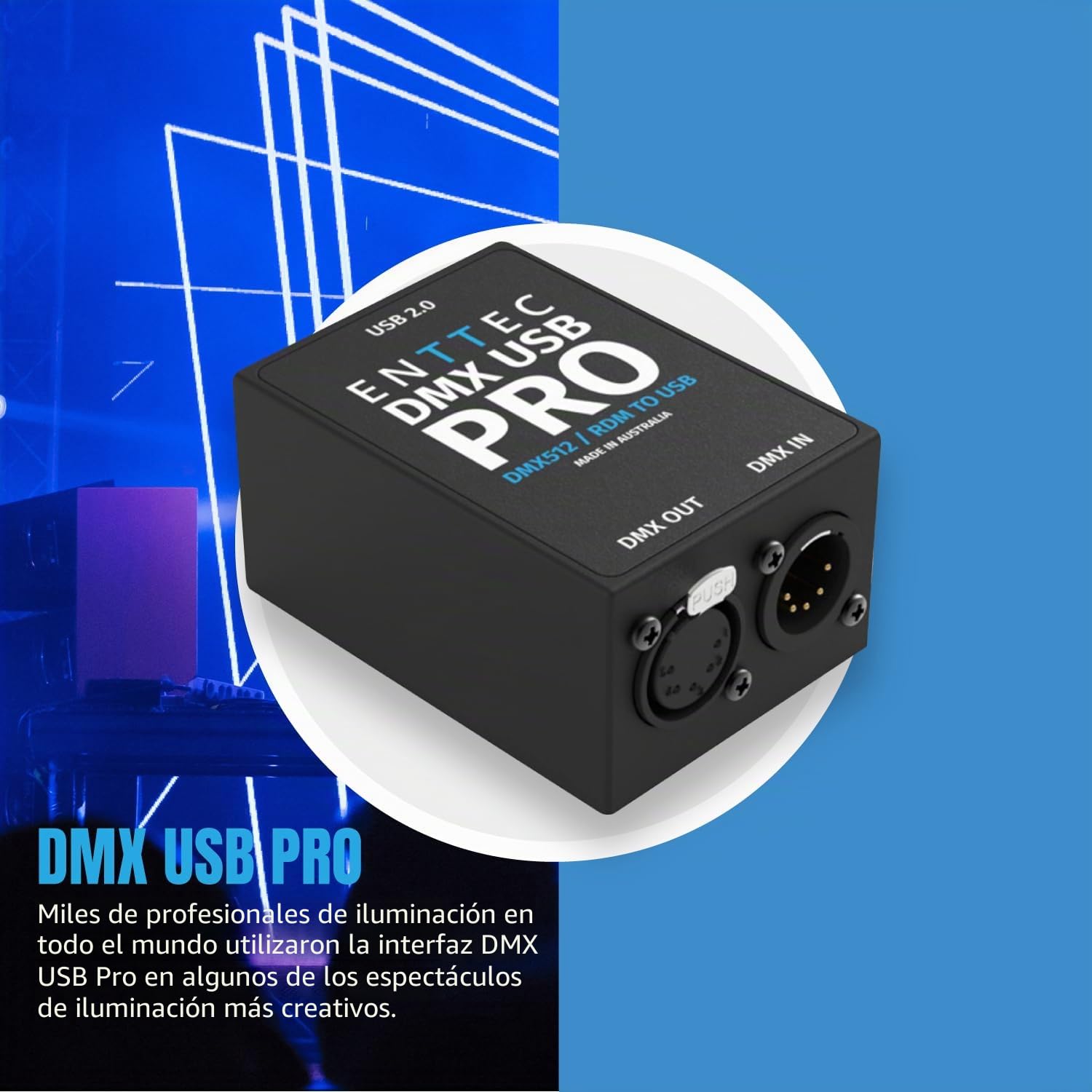 Enttec - DMX USB Pro Dongle, interfaz USB a DMX (RDM) 512 canales, 1 universo (70304)