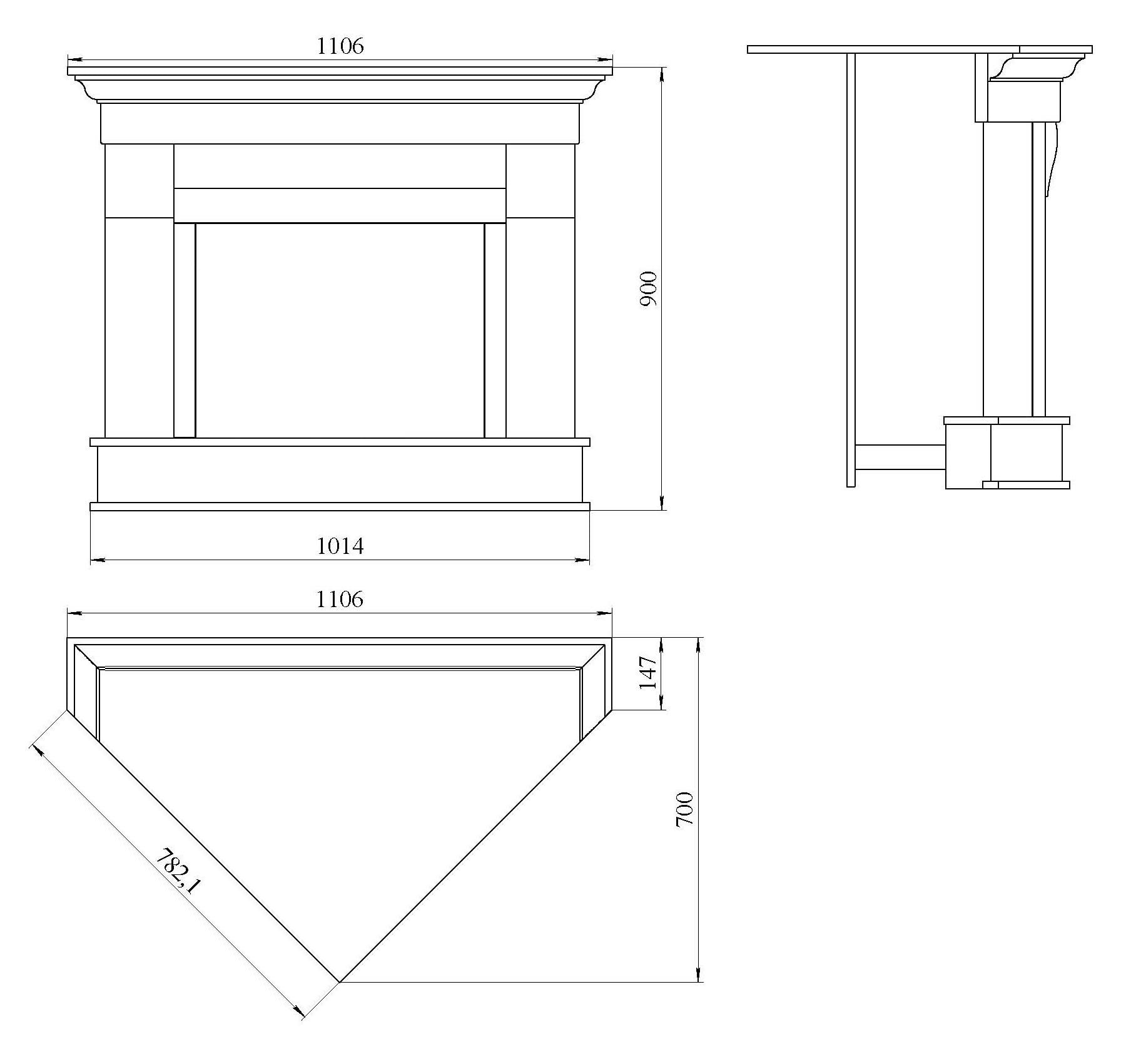 Cheminée d'angle debout électrique avec chauffage ALBION AF23S LED BLANC avec son, 12 modes de chauffage, minuterie, véritable effet flamme, 3 niveaux de luminosité, télécommande