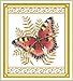 Produktbild Awesocrafts Kreuzstich Stickpackungen, Schmetterlinge Bilder Vorlagen Stickerei Set Vorgedruckt oder Zählmuster (Schmetterling, Vorgedruckt)