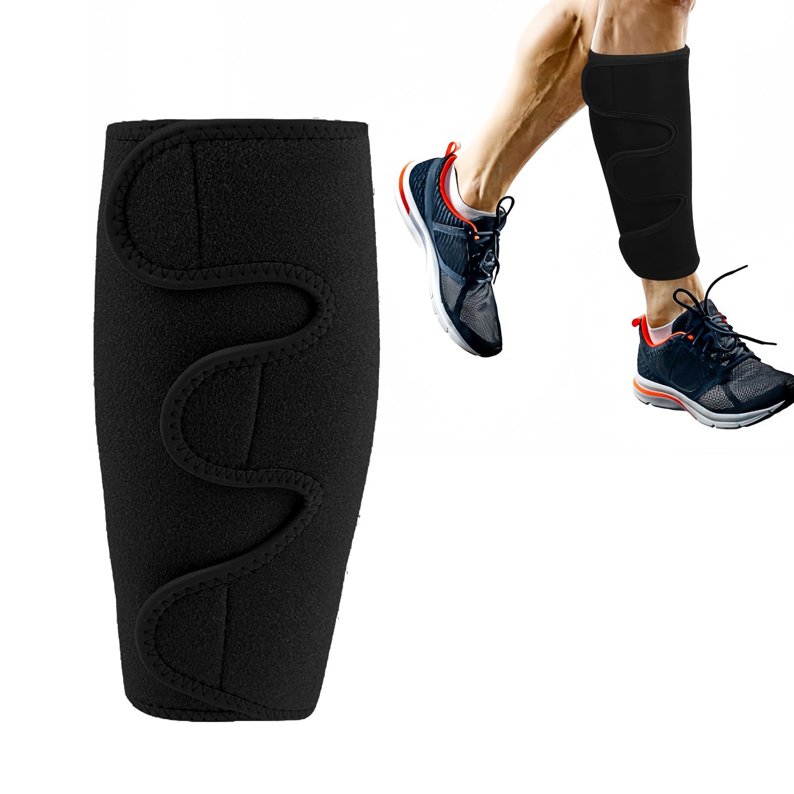 47CM Large Calf Support Brace, Adjustable Calf Compression Sleeve Ergonomic Flexible Calf Shin Wrap Sleeve for Men Women Torn Muscle Sprains Strains Swelling Edema Cramps Varicose Veins Shin Splint