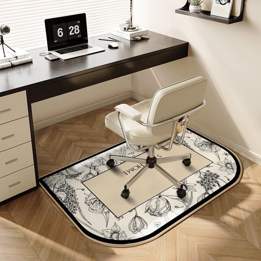 Thickened Modern Gaming Chair Cushion To Protect Carpets And Wooden Floors(Exotic Flower,90x120cm)