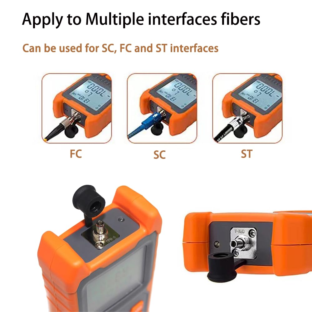 50mW Localisateur Visuel de Défauts, Photomètre Fibre Optique FTTH -70 dBm à +6 dBm, Testeur fibre optique avec Adaptateur FC-LC