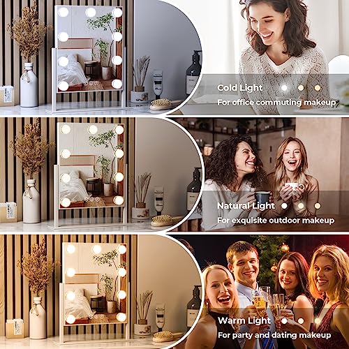 ZL ZELing Vanity Mirror with Lights,Makeup Mirror with Lights,10X Magnification,Light up Mirror with Smart Touch 3 Colors Dimmable,Mirror with Lights with 360° Rotation - Image 5