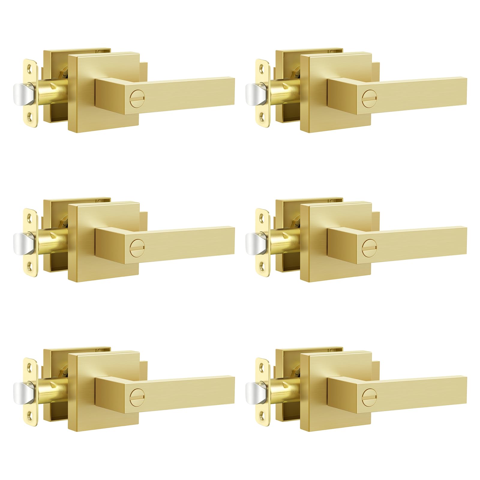 Gold Door Knobs - Keyless Privacy Handles -8