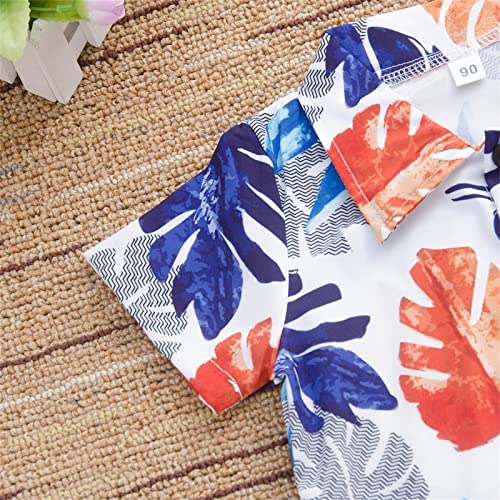 Conjunto de 2 peças para bebês meninos e meninos com estampa de manga curta e calça lisa, 2 peças, p