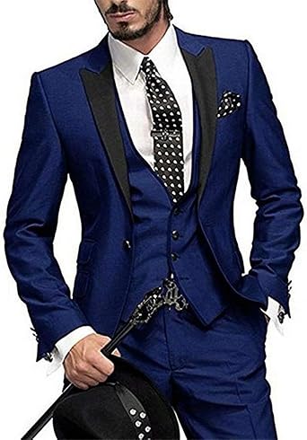 One Button 3 Pieces Formal Wedding Suits Notch Lapel Men Suits Groom Tuxedos