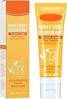 Wenrny Whole Body Deodorant for Women, 72 Hour Odor Control, Women's Deodorant, Invisible Cream Body Deodorant,Deodorant for Men & Women,All Day Odor Protection,Aluminum Free,3.0 Oz (Clean Tangerine)