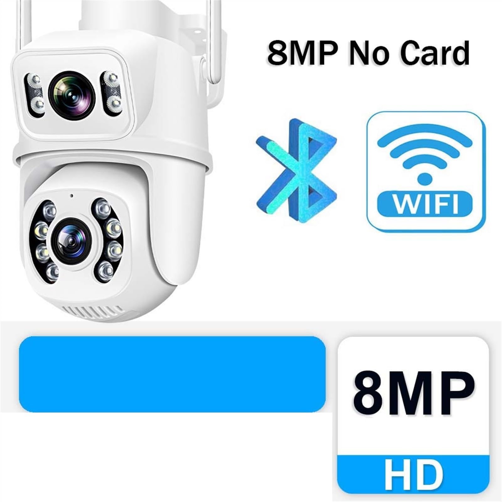 Kamera bezpieczeństwa zewnętrzna, 4K 8MP Kamera Monitoringu Wi-fi Bezprzewodowe Zewnętrzne Kamery Monitorujące Podwójny Obiektyw Wykrywanie Człowieka Automatyczne Śledzenie Kamera IP Dla Domu Kamera b