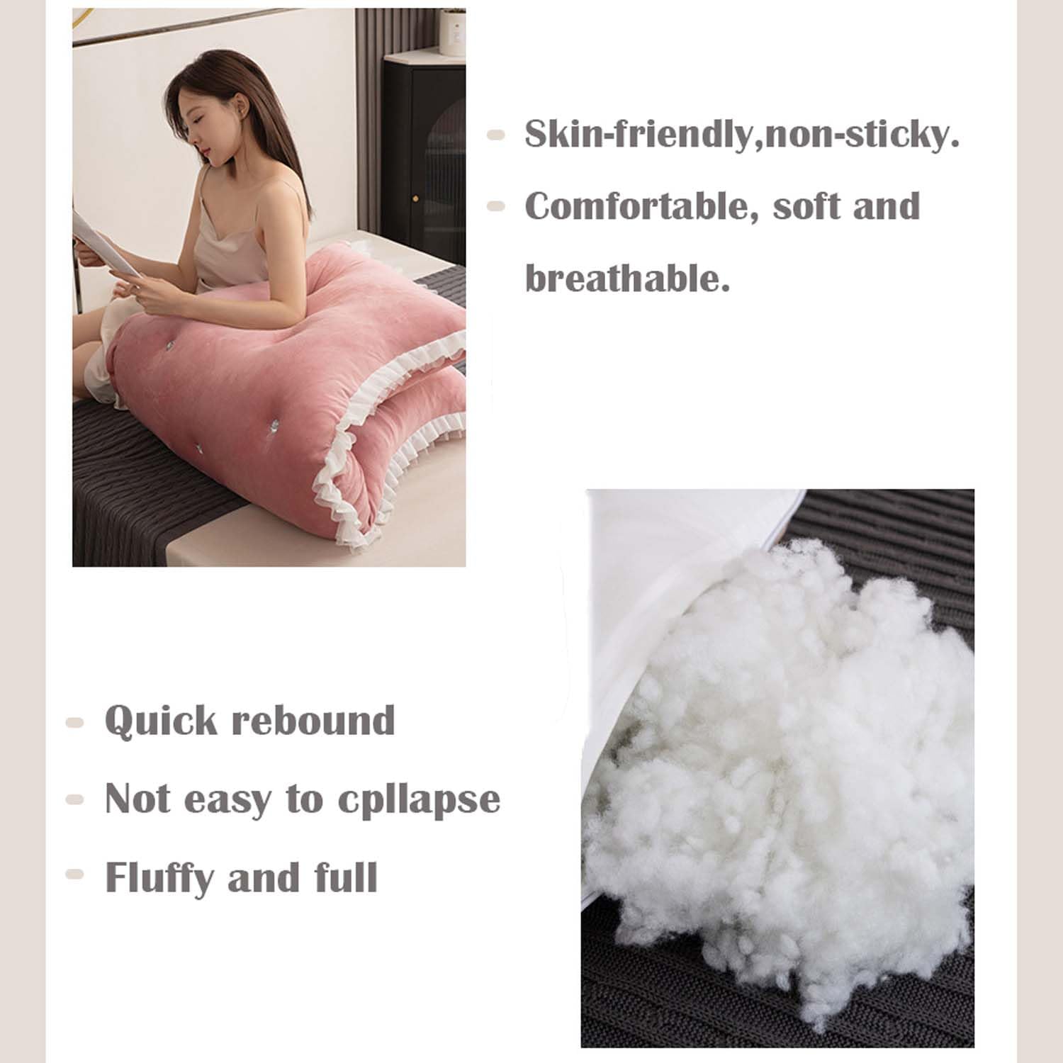 Almohada de lectura estilo princesa, cojín de cuña grande para apoyo de espalda y posicionamiento, funda extraíble de 59 pulgadas, cojín amarillo para mayor comodidad y estilo