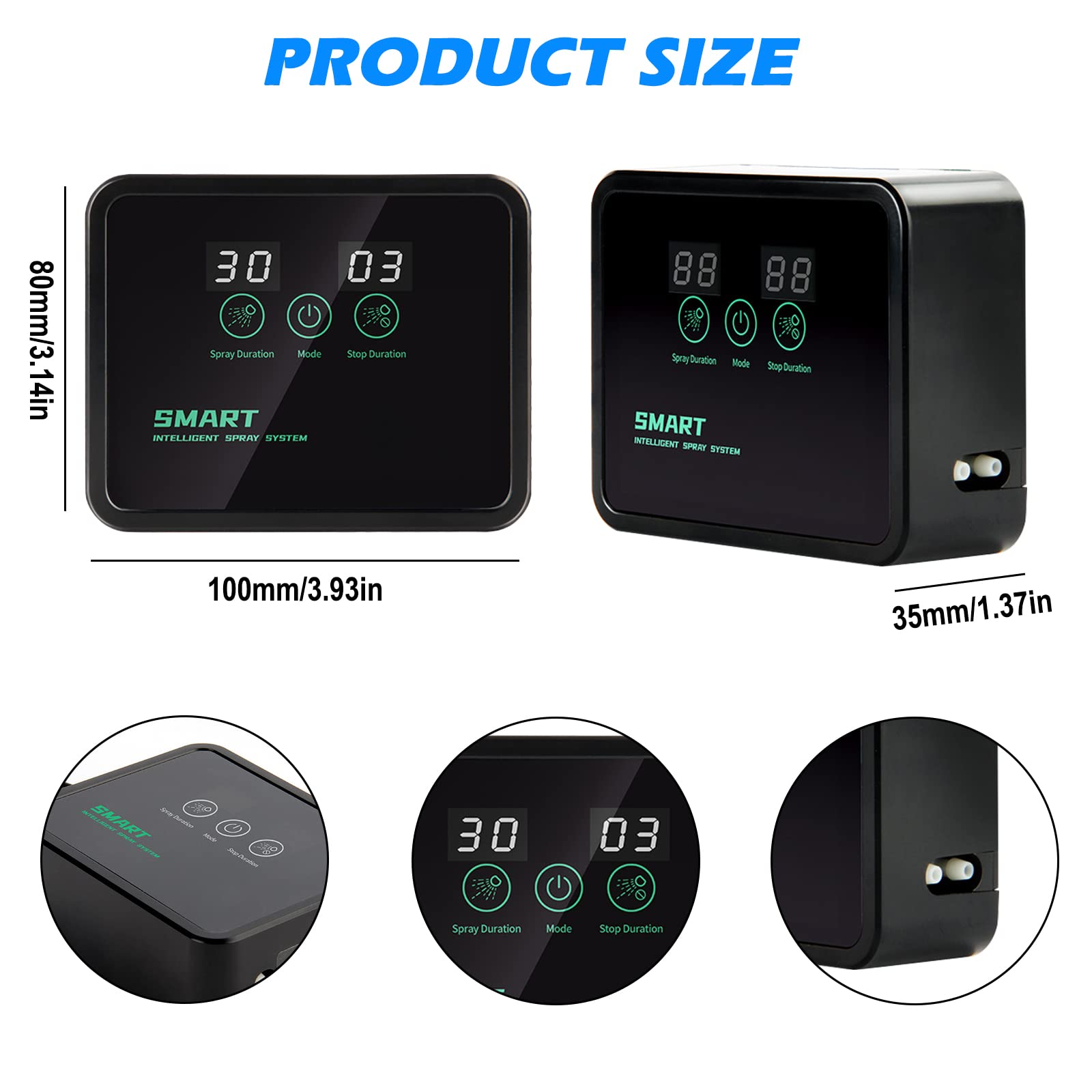 Nizirioo Humidificador Sistema de NebulizacióN del para Reptiles: Humidificador para Reptiles Humidificador Inteligente para Reptiles con Temporizador Y Boquillas De NebulizacióN Ajustables de 360°