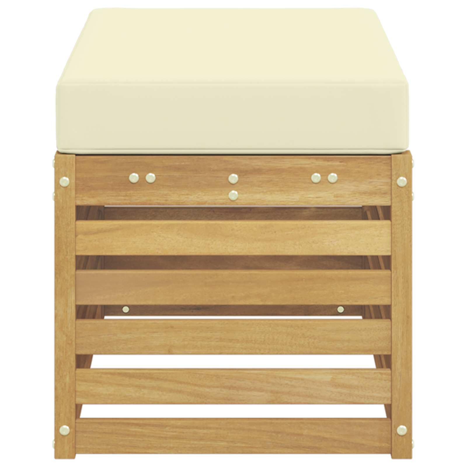 Banco de exterior blanco 80 x 43 cm madera maciza de acacia