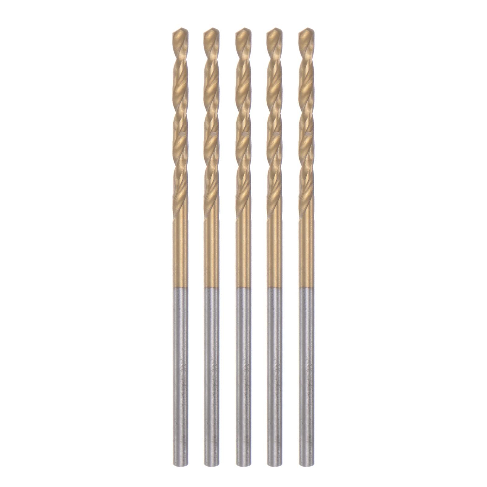 sourcing map 5uds Helicoidales Brocas 1, 3mm Titanio Revestido (HSS-E) M42 | Alta Velocidad Acero 8% Cobalto Recto Vástago, para Inoxidable Acero Aluminio Aleación Metal