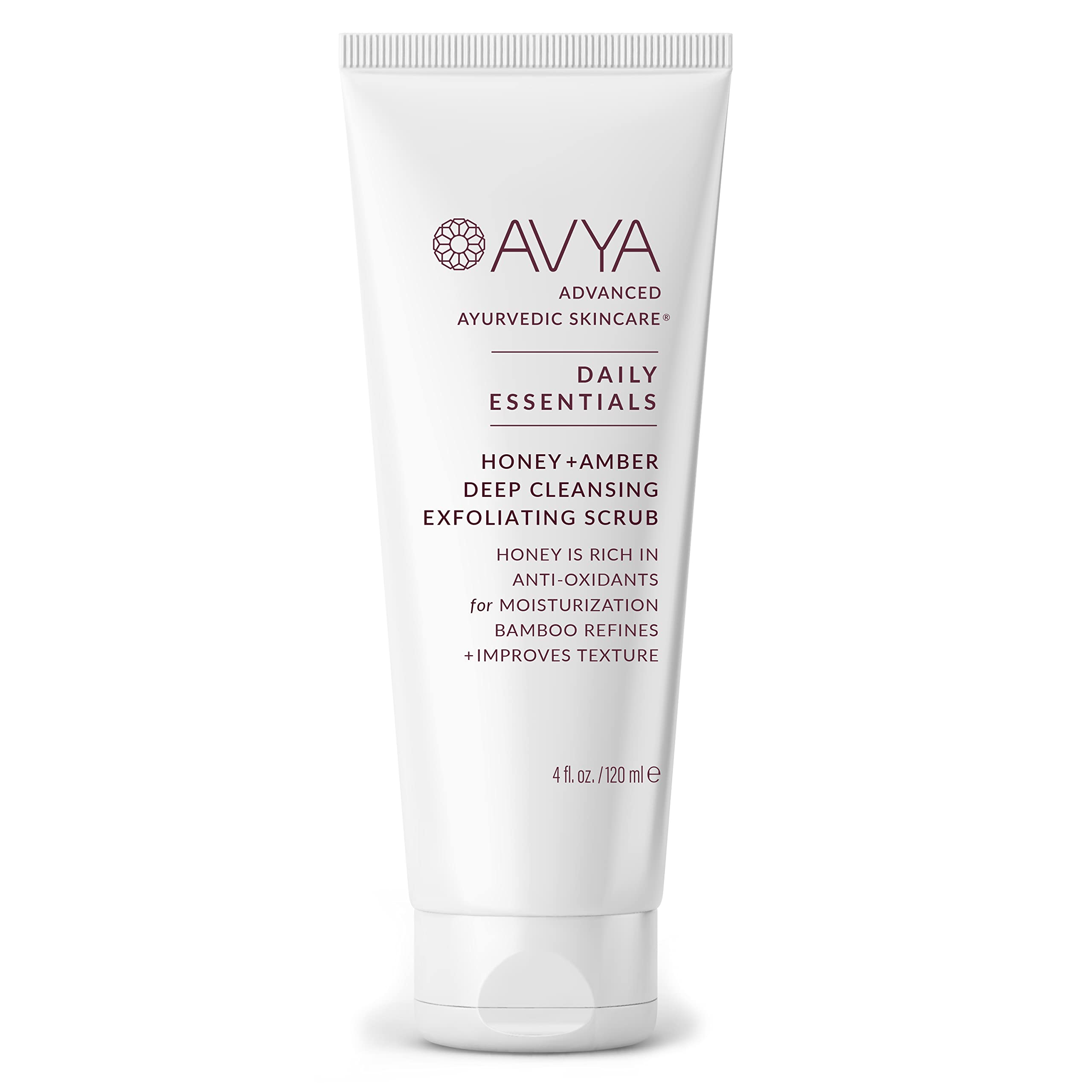 AVYA Honey Amber Exfoliating Scrub 4 fl oz - Deep Cleansing with Honeys Antioxidant Power and Bamboo for