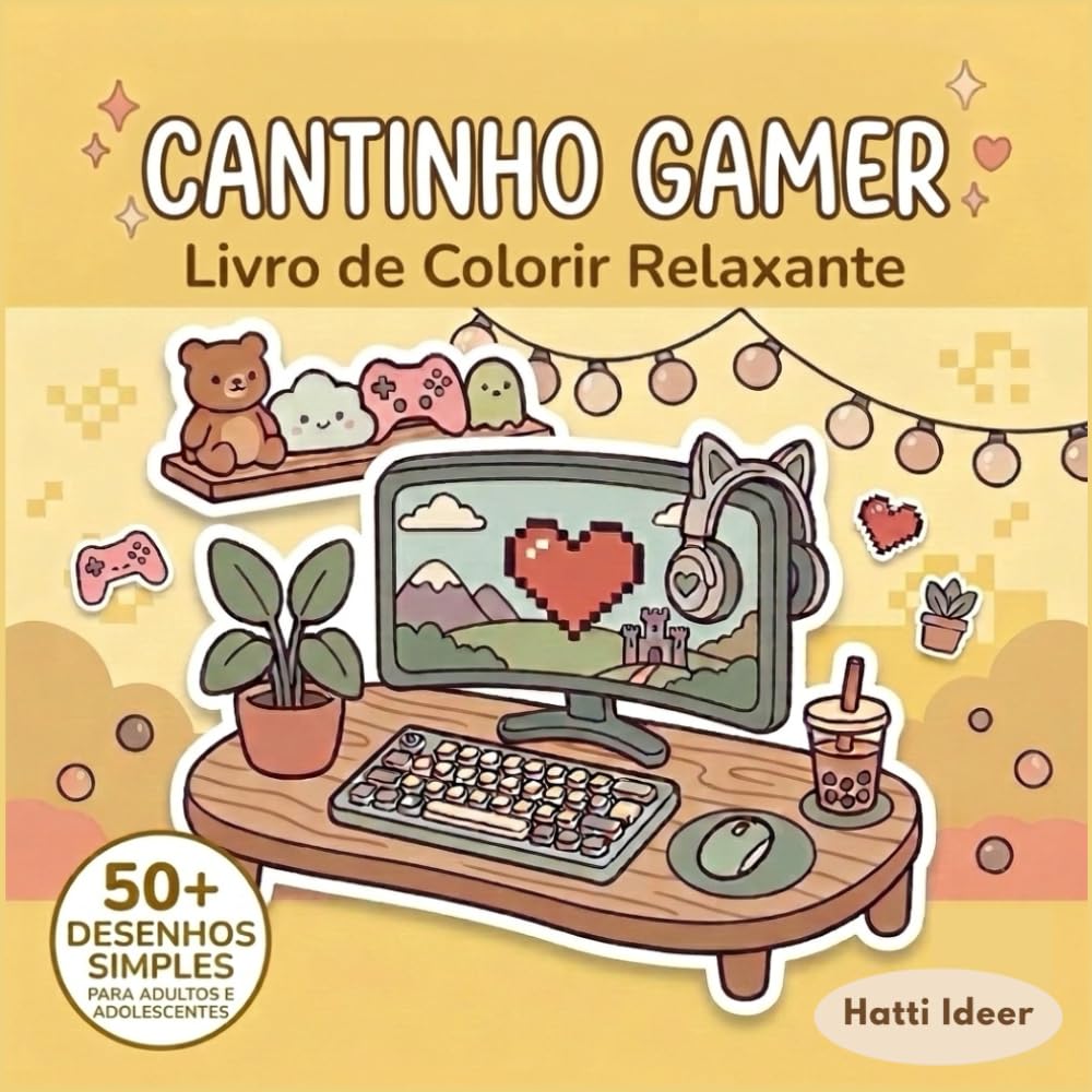 Cantinho Gamer: Livro de Colorir Relaxante com Linhas Grossas