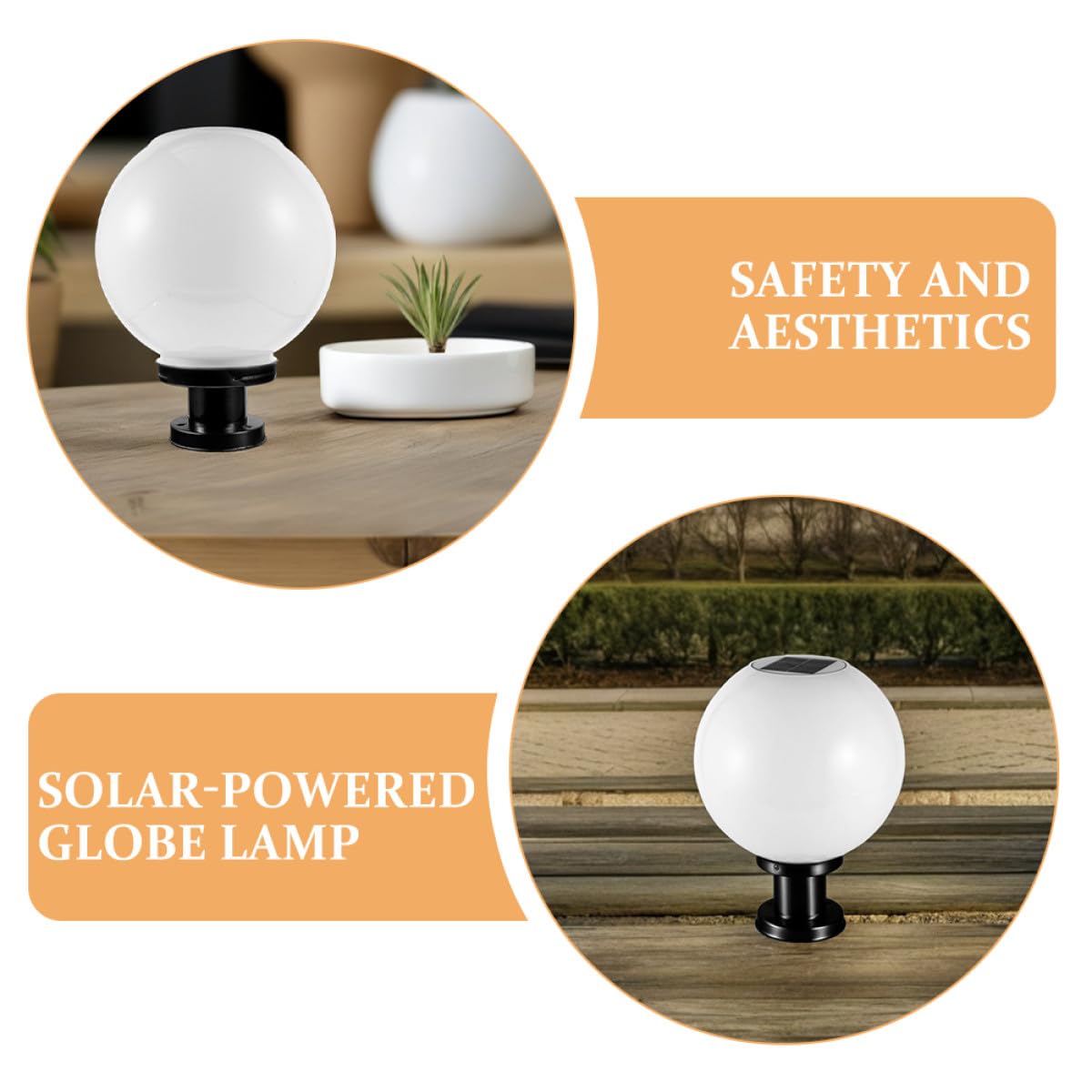 DOITOOL Lampioncino da Giardino Solare con Sensore Automatico, Sfera in Acciaio Inox e Acrilico, per Cortile e Vialetto