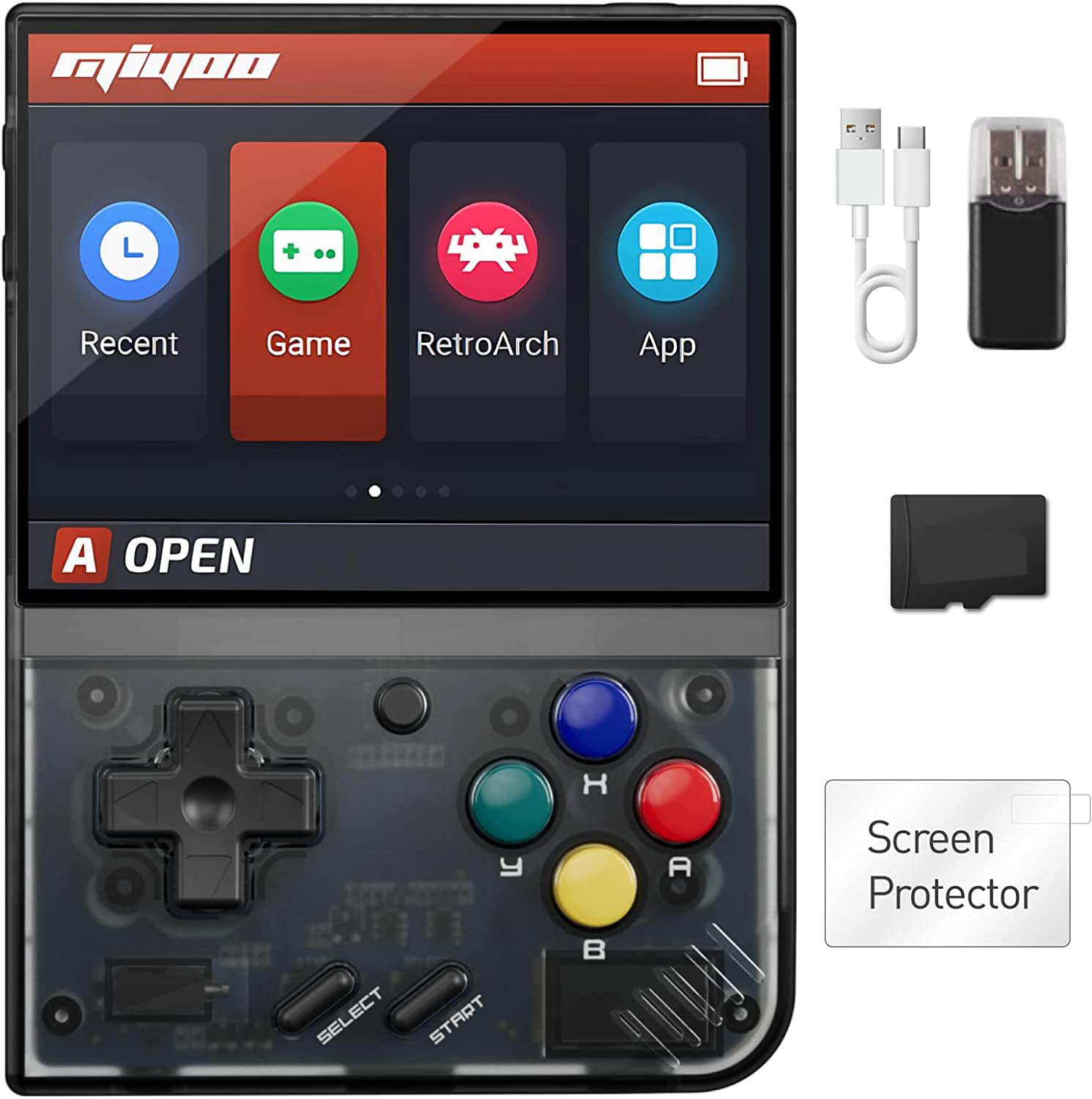 Miyoo Mini Plus Handheld Game Console, 3,5 Inch Open Source Retro Game Console met 64G tf-kaart, gebouwd in 7000 Klassieke Games, Ondersteuning WiFi Miyoo Mini Plus Handheld Game Console, 3,5 Inch Open Source Retro Game Console met 64G tf-kaart, gebouwd in 7000 Klassieke Games, Ondersteuning WiFi