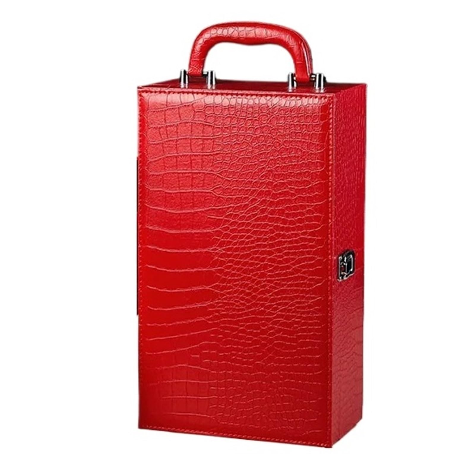 Bolsa De Vino Scatola for imballaggio del Vino in Bottiglia Realizzata in Materiale di Pelle Scatola for imballaggio del Vino Rosso Scatola for Doppio Vino(Red)