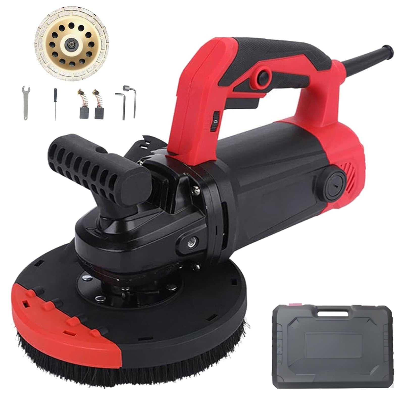 Lijadora y pulidora de concreto de 1200 W, Manual con Doble Mango y diseño sin ángulos Muertos para una preparación eficiente de Superficies de Pisos, Adhesivos y techos.