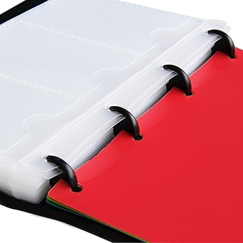 Miniatura 5 de LI-GELISI Soporte para tarjetas de presentación con capacidad para 180 tarjetas, tarjetero con 5 pestañas de color (negro)