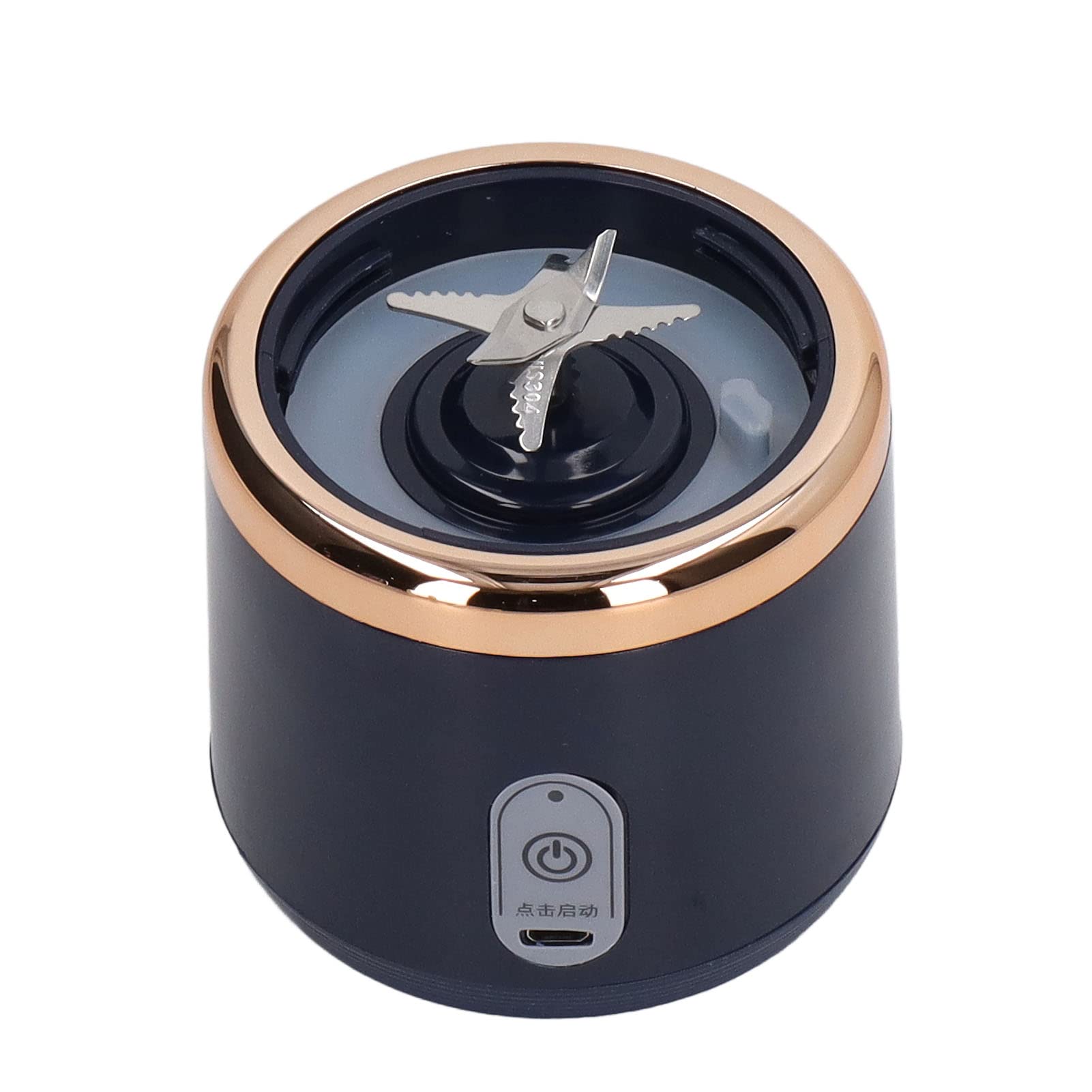 Wakects mini blender elektryczny, 300 ml przenośny sokowirówka sokowirówka butelka 1200 mAh ładowanie USB z pokrywką 6 ostrzy do mielenia (niebieski, 6 ostrzy, pokrywka)