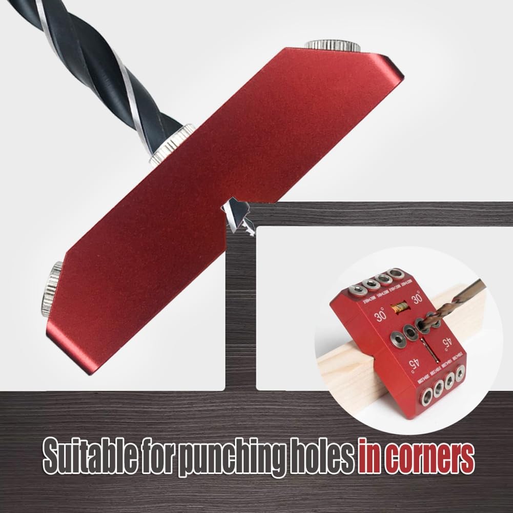 Guide de perçage avec trous coudés à 30/45/90 °, 4 tailles, jauge de perçage, en alliage d'aluminium, jauge de guidage de perçage, trous coudés à 30/45/90° pour le travail du bois