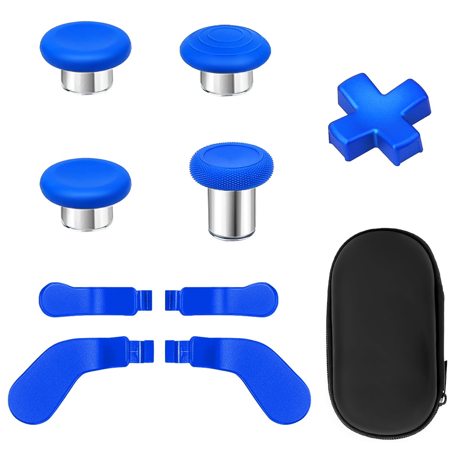 Elite Series 2 Paddles Accessories, Metal Thumbsticks Replacement Buttons for Xbox One Elite Series 2 Core, 9 in 1 Component Pack Includes 4 Joysticks, 4 Paddles and 1 Dpad（Blue