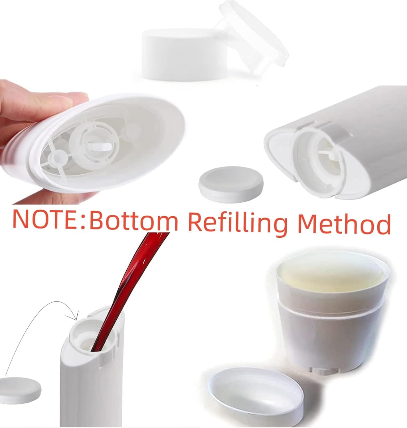 Leere Deo-Behälter, 75 ml, Weiß, 20 Stück, ovaler Lippenbalsam, nachfüllbarer Deo-Behälter, nachfüllbare Tube, DIY-Deodorants, Lippenstift, Buntstift, Chapstick
