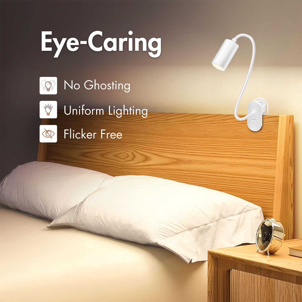 LogiLink LED024 - Lampada a morsetto a LED con 3 livelli di luminosità, 4000 K, 200 lm, collo flessibile a 360°, funzionamento touch