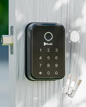 Smart Lock Fingerprint Door Lock, Smart Door Lock for Home Security,Electronic Deadbolt 4-in-1 Keyless Entry with Keypad, IC Card, App Control, Front Door Lock, Fingerprint Lock Cloud Black