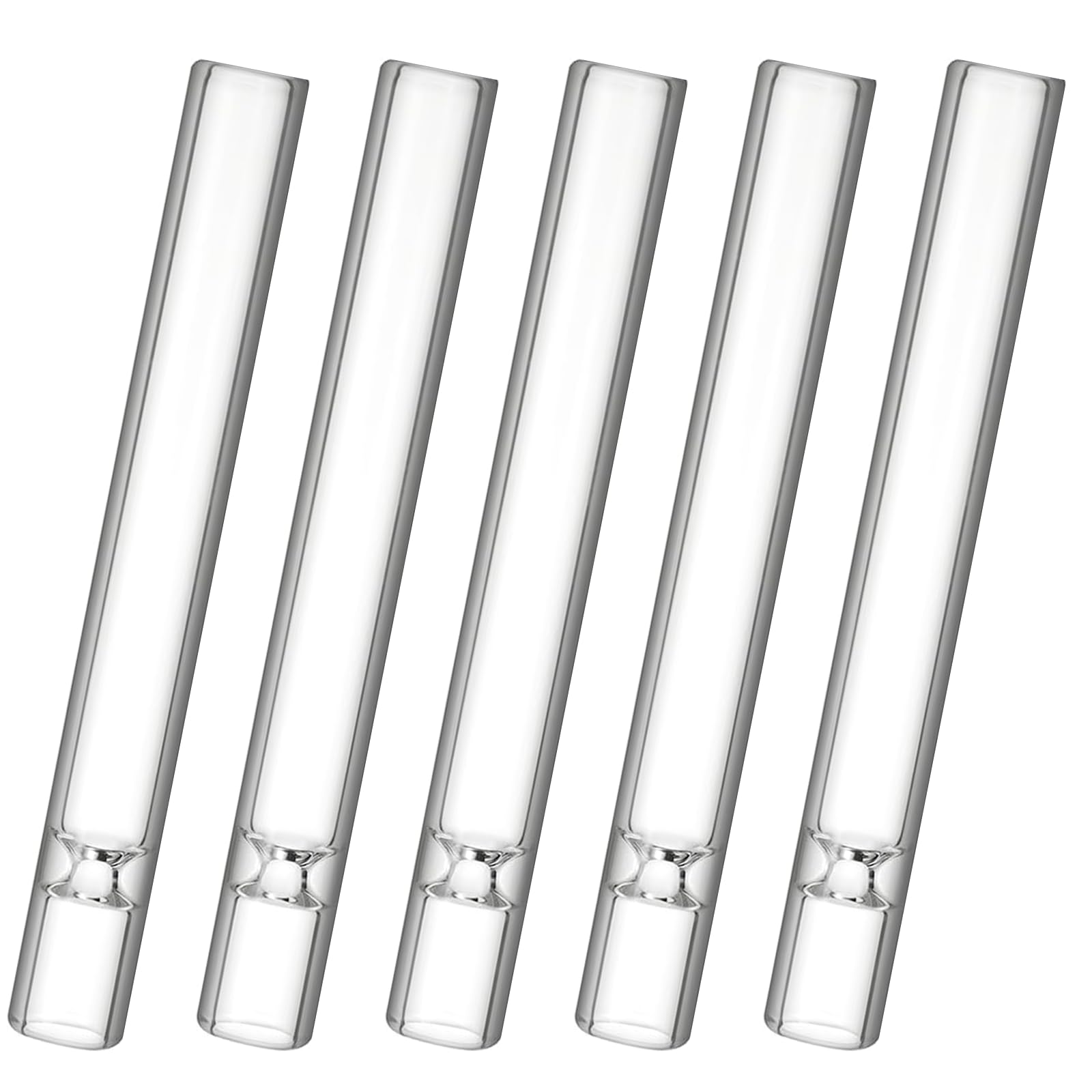 5 PCS Glass One Hitter Pipe for Oil Burning and Aromatherapy,Glass Oil Burner for Water Pipe, or Lab Applications,High Borosilicate Adapter,Aromatherapy