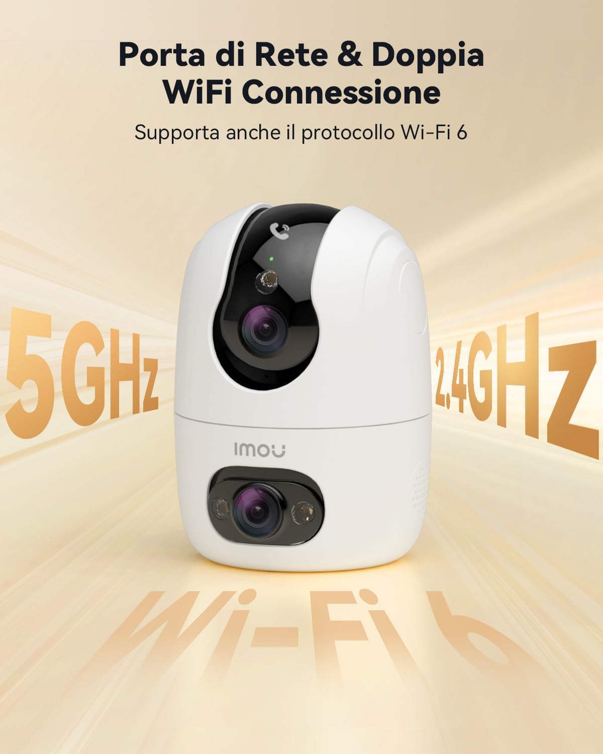 Telecamera A1 Dual 6MP 3K(3MP+3MP) WiFi 6 - Doppio Obiettivo, 360°PTZ Videocamera Sorveglianza con One-Touch Chiamata, Rilevamento AI Umano/Animali, Visione Notturna a Colori - IPC-S20EP-6M0S-EU
