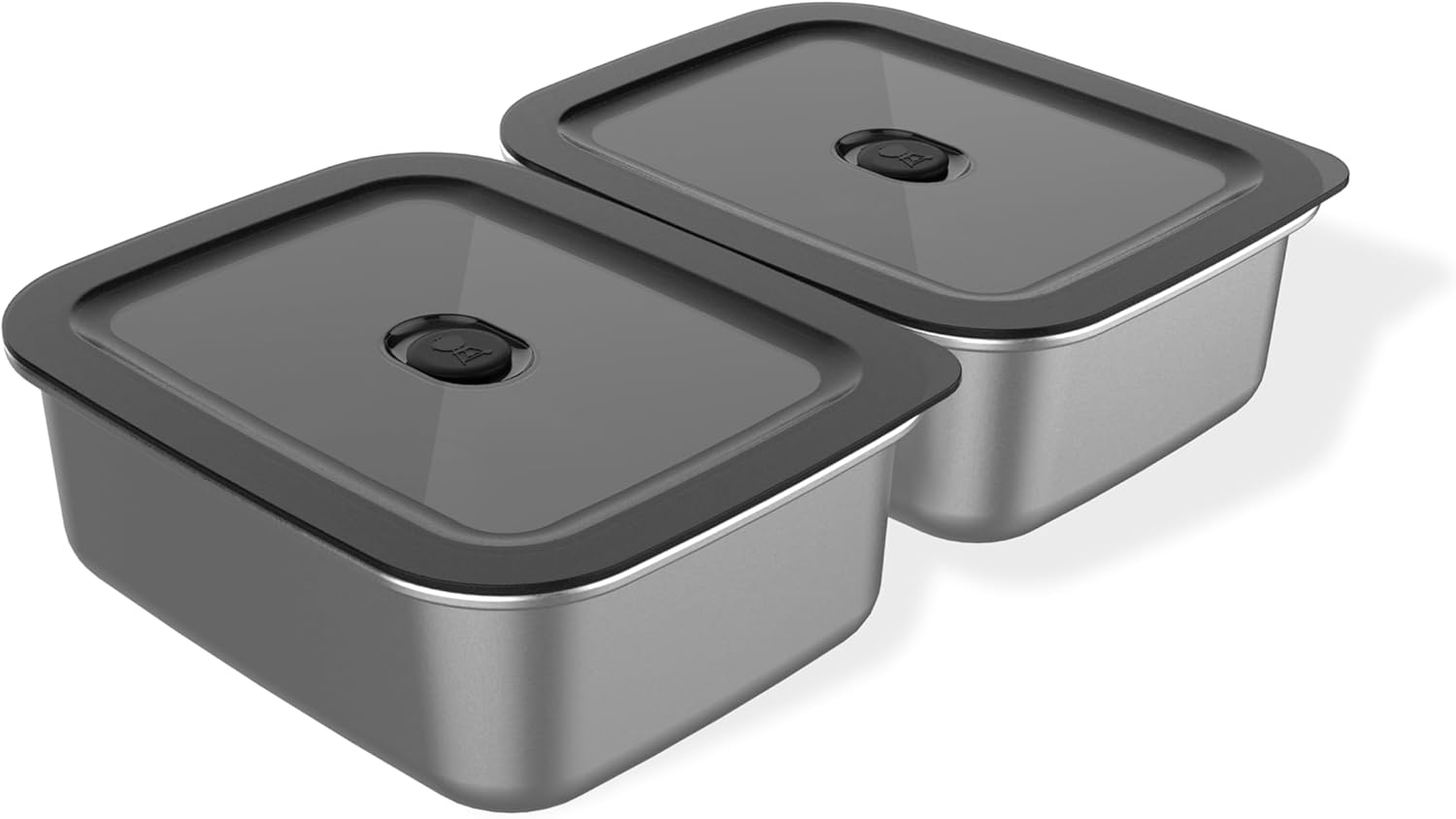 Weber Works Prep Containers – Set of 2 Stainless Steel Grill Prep, Marinating & Food Storage Containers with Airtight Lids for Outdoor Cooking & BBQ Meal Prep
